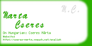 marta cseres business card
